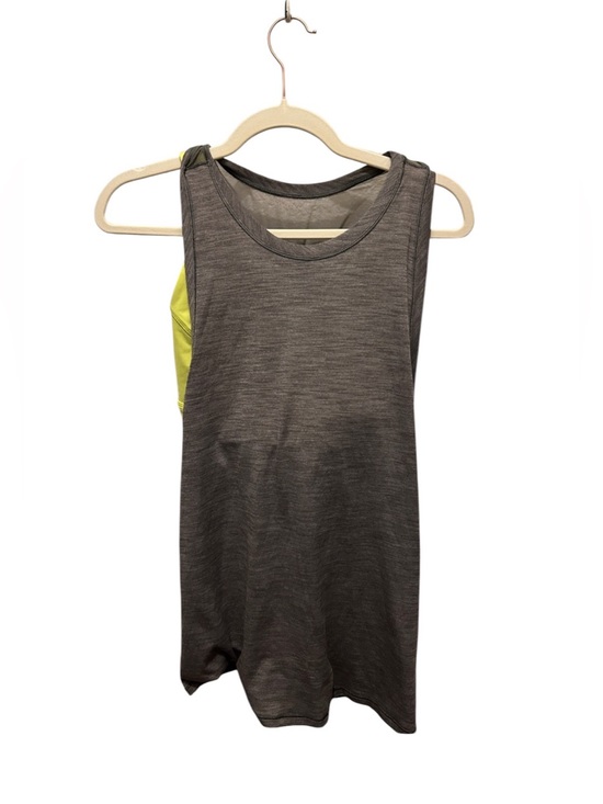 lululemon athletica Tops - LULULEMON athletica Gray Tank with Neon Yellow Side Panel *Original Style*
